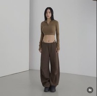 Freeda 軟糯挺廓蛋型棉褲  咖啡色 L號 可議