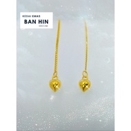 916 Gold LOVE Drop Earrings / Subang Jarum LOVE Emas 916-10KWX13