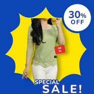Blus Kebaya Brokat Model Tangan Lurus Terbaru / Atasan Brokat Wanita Kekinian / Blus Kebaya Brokat K