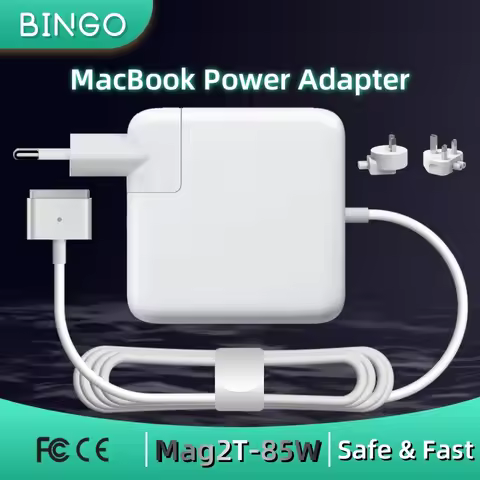 BINGO New 85W Magsafe2-T Charger (20V-4.25A) for MacBook Pro 15" A1398 A1424 MC975 MD506 ME664 Lapto