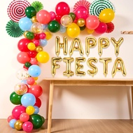 Happy Fiesta Party Decoration Set Lets Fiesta Banner Colorful Balloons Arch Backdrop Ideas Design