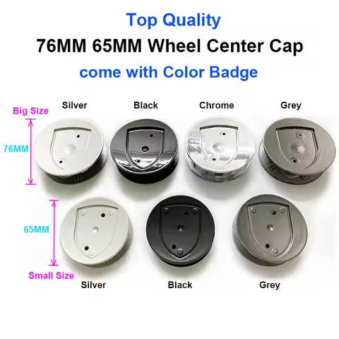 Top Quality 4pcs 76MM 65MM Wheel Center Cap with Color Logo Badge Emblem for GTS GT3 GT1 GT2 S 4 Car