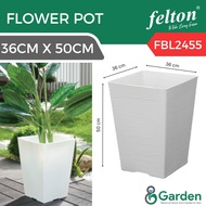 Felton Square Pot FBL 2453/2454/2455 Pasu Bunga Plastik | Modern Plant Pot for Indoor Outdoor Garden