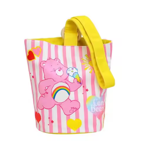 Genuine Cartoon Care Bears Large Capacity Handbag Carebears Bucket Bag Wrist Bag Lunch Box Bento Bag