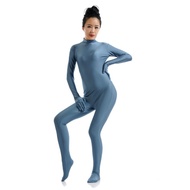 Hitam Spandex Zentai Seluruh Tubuh Ketat Kulit Jumpsuit Unisex Zentai