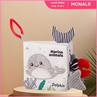 Tololo Animals Book Soft Cloth Baby Book, 0-6 Months Baby Book, 3D Black White High Contrast Soft Cl