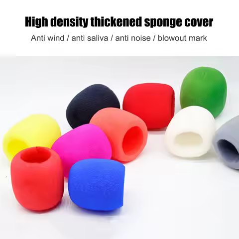 10Pcs Microphone Windscreen Cover Foam Protective Cap Sponge Portable Stereo Studio Mic KTV Karaoke 