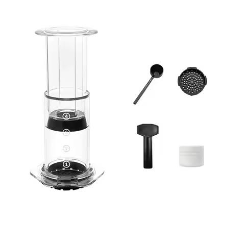 Portable Coffee Kettle Transparent French Style Press Coffee Pot Light Weight Anti-slip Hand Pour Co