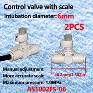 2PCS SMC Type Pneumatic pipeline speed control valve AS1002F/2002F Graduated pipeline throttle valve