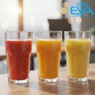 Box of 6 TVP Eight-sided Tall Glass Cups 410ML - Drinking Cups, Milk Tea, Smoothies, Iced Coffee