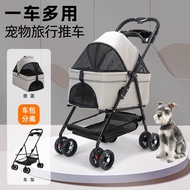 Pet Stroller Dog Cat Teddy Baby Stroller out Small Pet Dog Car Lightweight Detachable Cage Folding