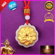 2024Feng Shui Pendant Gold Gold Inlaid Jade Hetian Jade Pendant White Jade Pendant Thorn Flower Neck