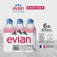 【evian依雲】天然礦泉500ml(6入收縮膜/PET)