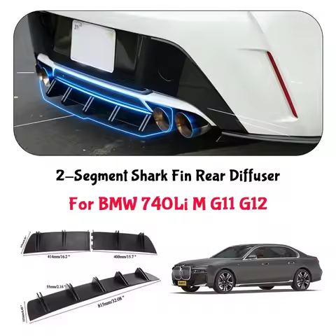 For BMW 740Li M G11 G12 Shark Fin Rear Diffuser Split Chassis Spoiler Auto Aerodynamic Parts Aerodyn