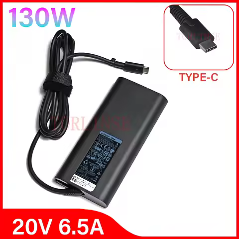 130W USB-C Type C 20V 6.5A Laptop Adapter For Dell XPS 15 9570 9575 DA130PM170 HA130PM170 HA130PM130