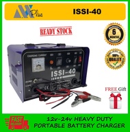 MAX PLUS ISSI-40 HEAVY DUTY PORTABLE CAR BATTERY CHARGER 12V-24V