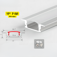 1m/2m Aluminum track รางอลูมิเนียม รางฝังตัว ราง LED เชิงเส้น ช่องอลูมิเนียมเชิงเส้น (ตัวV U W)/แบบฝ