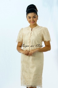 Filipiniana Embroidered Dress Mandarin Collar