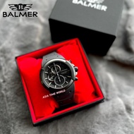 [Original] Balmer 8815G BK-4 Chronograph Sapphire Men's Watch with Black Dial Black Silicone Strap | Official Warranty