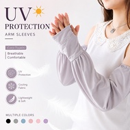 1PairRandom Color Ice Silk Sleeve Women Sun UV Protection Solid Color Cycling Driving Loose Arm Unis