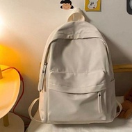 Plain Beige backpack casual Plain unisex backpack School backpack korean style