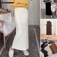 Ready Stock Pencil Skirt Skirt Long Skirt Knitted Women Slim High-Waisted Long Skirt Murah Skirt