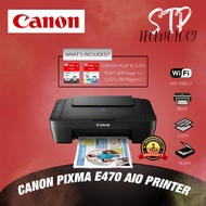 CANON Pixma E470 WiFi Wireless All-In-One Color Inkjet Printer PG47 CL57s CL57 Free One Set Ink