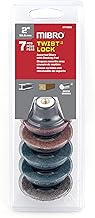 Mibro 274081 2-inch (51 mm) 36 to 120 Grit Twist Lock Assorted Discs with Backing Pad Set, 7-Piece
