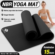 HTD Sport Matras Yoga Mat NBR 15/10/6/4mm Olahraga Senam Lantai Meditasi Gym Fitness Karpet Lantai