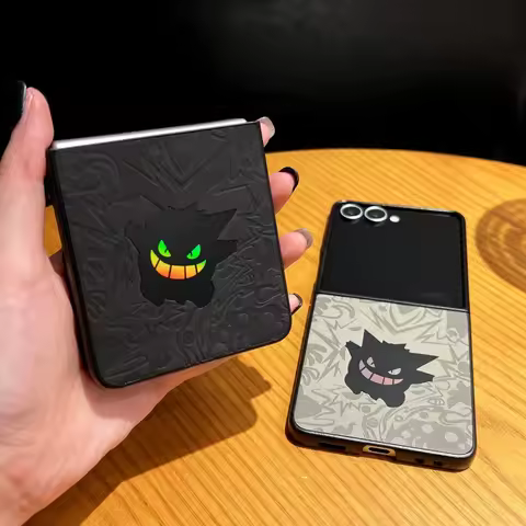 Anime gengar Pokemons Emboss Phone Case for Samsung Galaxy Z Flip 6 Z Fold 4 5 6 7 zfold4/5/7 z flip