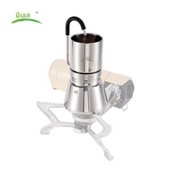 BRS Camping Stovetop Coffee Distiller กลางแจ้งเครื่องบดกาแฟสแตนเลส Moka Pot สําหรับปิกนิก Office Hom