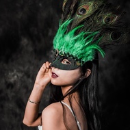 Swallowtail Butterfly Ladies Half-Face Peacock Feather Mask Owl Female scp049 Bar Props Bones