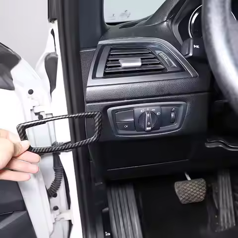 For BMW 1 Series X1 X2 F20 F21 F47 F48 16-22 ABS Silver Car Headlight Switch Decorative Frame Cover