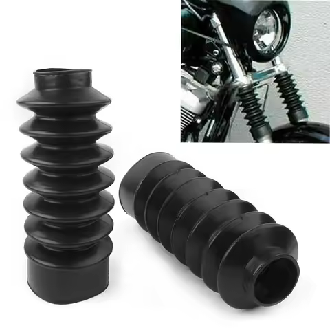 39mm Motorcycle Rubber Front Long Fork Boots Gators Covers Protection For Harley Dyna FXD Sportster 
