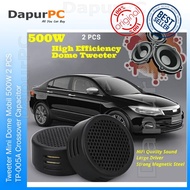 Tweeter Mini Dome Mobil 500W 2 PCS TP-005A Crossover Capacitor