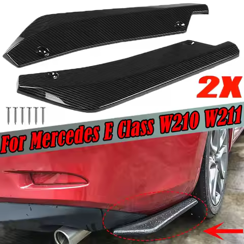 2Pc Rear Bumper Lip Wrap Angle Diffuser Side Splitter Canard Spoiler For Mercedes E Class W210 W211 