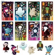 TME  Halloween DIY Cartoon Make a Face Sticker Puzzle Stickers for Kids DIY Craft Party Favor Game C