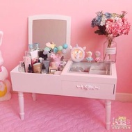 粉色北歐梳妝台多功能飄窗小型化妝台現代簡約少女臥室網紅化妝桌