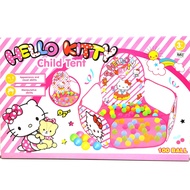 Hello Kitty Child Tent Ball Pool (Bola Kolam) 100 Soft Bubble Balls Pool 3Ages above 5 Colors Balls Pool