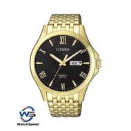Citizen BF2022-55H Analog Quartz Black Dial Gold tone Stainless Steel Men's Watch
