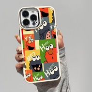 Casing for iPhone 11Pro 12ProMAX 13Pro 14ProMAX 7 8 Plus X XR XS MAX 7Plus New Creative Personalized Sesame Street Pattern Metal Photo Frame Drop Protection Case
