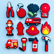 13 PCS Firefighting Series, PVC Shoe Charm, DIY Shoe Stickers, Keychains, Sandals, Beach Bags, Soft 