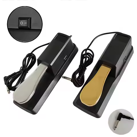 6.35mm Piano Keyboard Sustain Damper Pedal for Roland Korg Electric Piano E-Drum Electronic Organ Sy