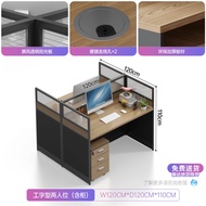 Office Desk Partition Combination 4 Seats Staff Office Table And Chair Set 6 People opposite Sitting