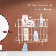 2-Tier Large Stainless Steel Wire Bathroom Hanging Soap Rack Code 966