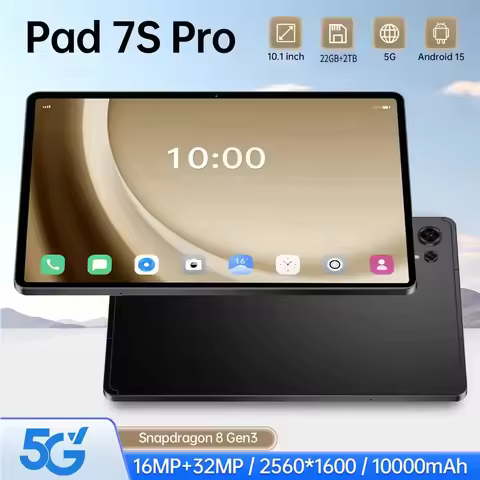 New Pad 7s pro Original 5G Dual SIM Tablets Android 15 Global Edition 22GB+2TB kids Tab Tablet PC 10