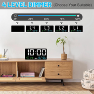 Digital Wall Clock Large Display 9.8Inch USB LED Digital Wall Clocks Wall Alarm Clock for Bedrooms w