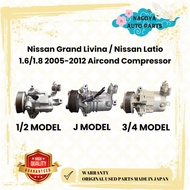 Nissan Grand Livina / Nissan Latio 1.6/1.8 2005-2012 Aircond Compressor