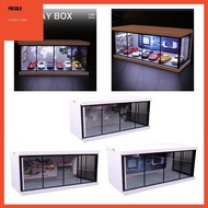 [Predolo] 1:64 Parking Lot Display Case Built in LED Light Backdrop Storage Box for Diecast Car Mini Dolls Figure Figures Collection
