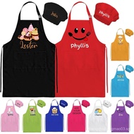 YanNanKe Personalized Aprons for Kids Chef Hat and Apron Custom Name Kids Apron for Cooking Baking K